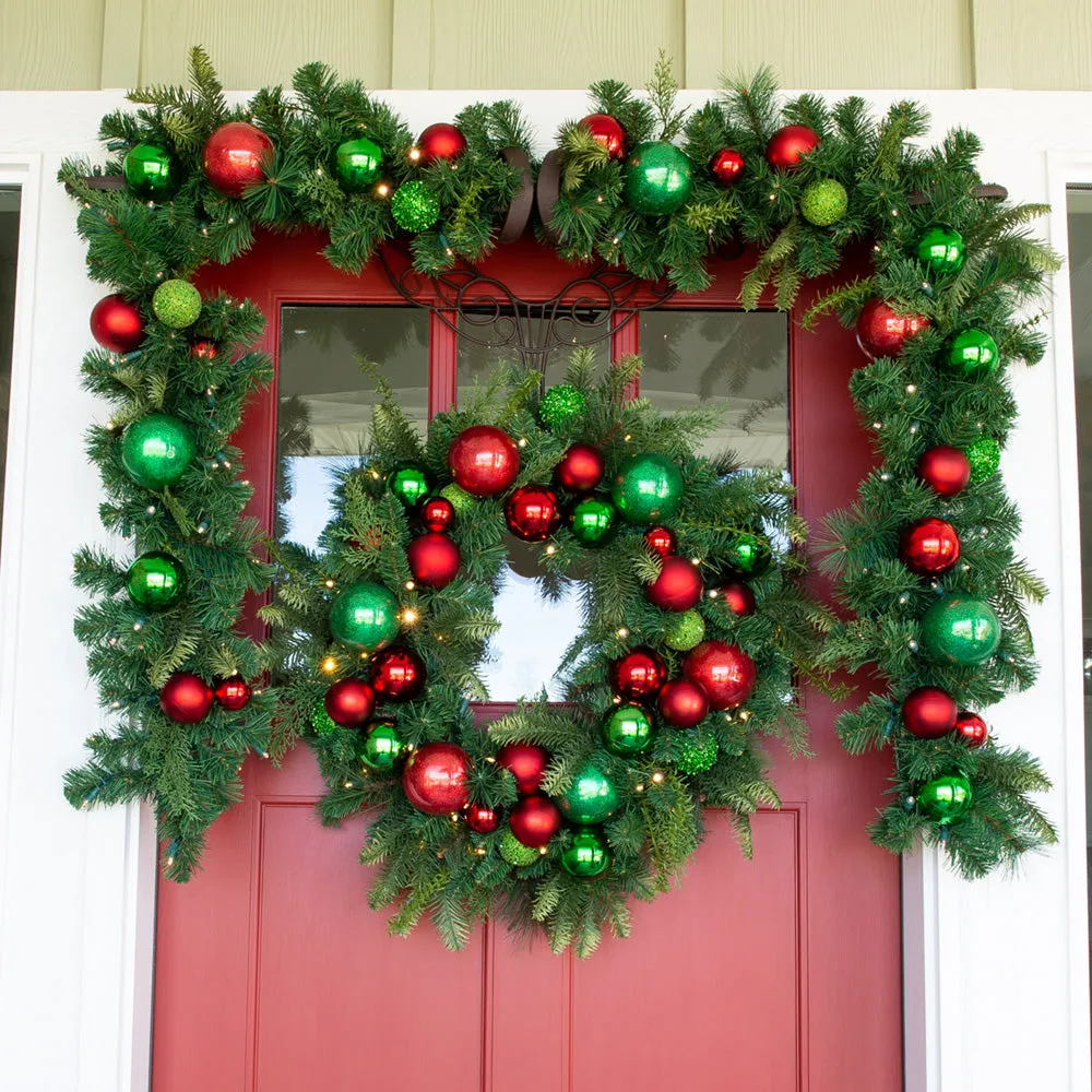 Christmas Cheer Red and Green Garland - 9'