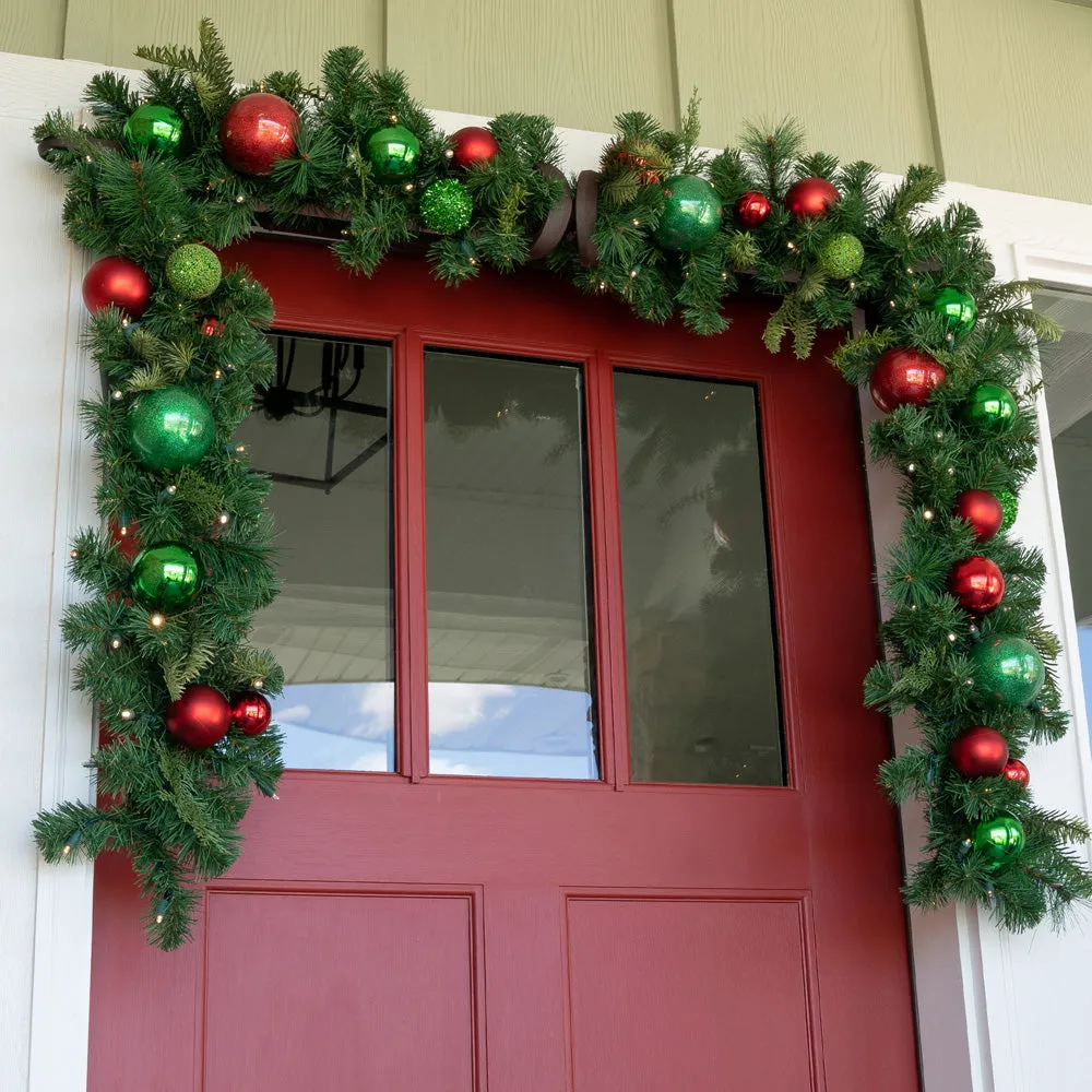 Christmas Cheer Red and Green Garland - 9'