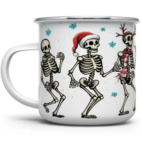 Christmas Dancing Skeletons Camp Mug