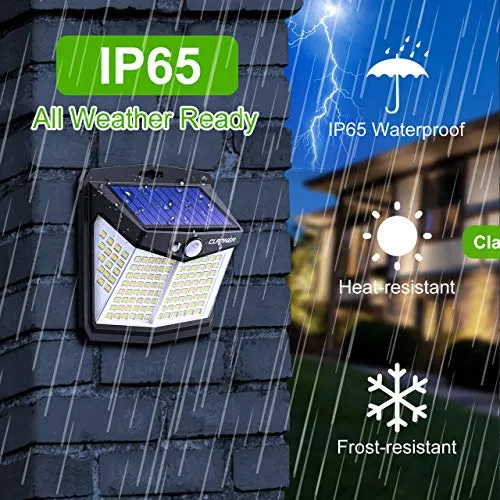 CLAONER Solar Lights Outdoor, [128 LED/8 Packs] Solar Motion Lights 3 Working Modes Solar Wall Lights with 270°Wide Angle Wireless IP65 Waterproof Motion Sensor Outdoor Deck Lights, Cold White