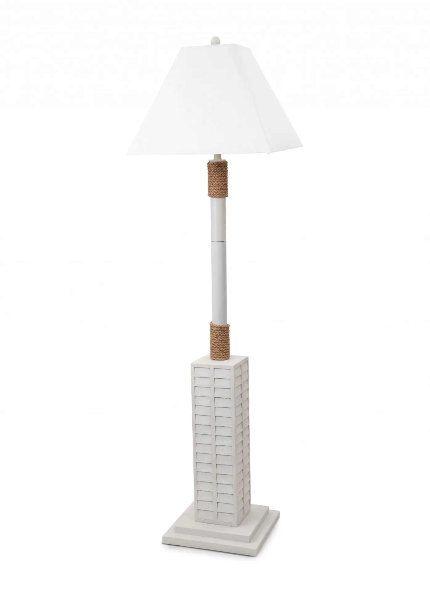 Classic Bright White and Nautical Rope Floor Lamp