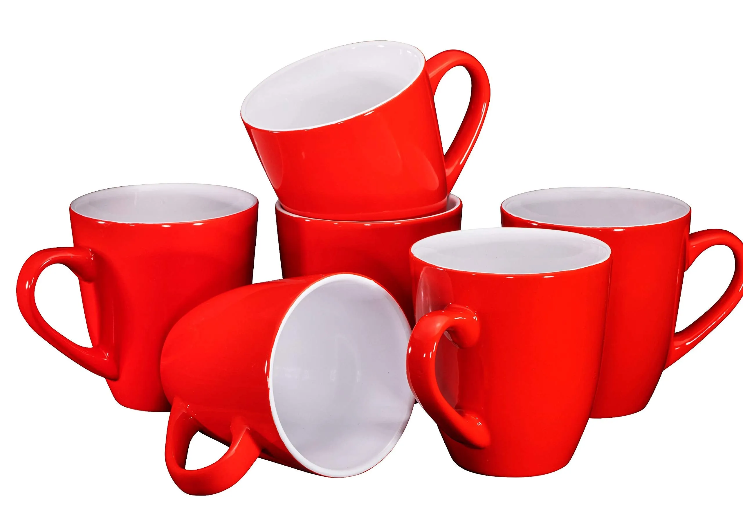 Coffee Mug Set Set of 6 Large-sized 16 Ounce Ceramic Coffee Mugs Restaurant Coffee Mugs