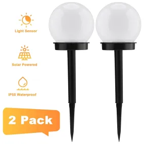 Cold White Solar Pathway Lights for Garden, Lawn, Patio, and Landscape - Decorative Ball Design for Outdoor Lighting