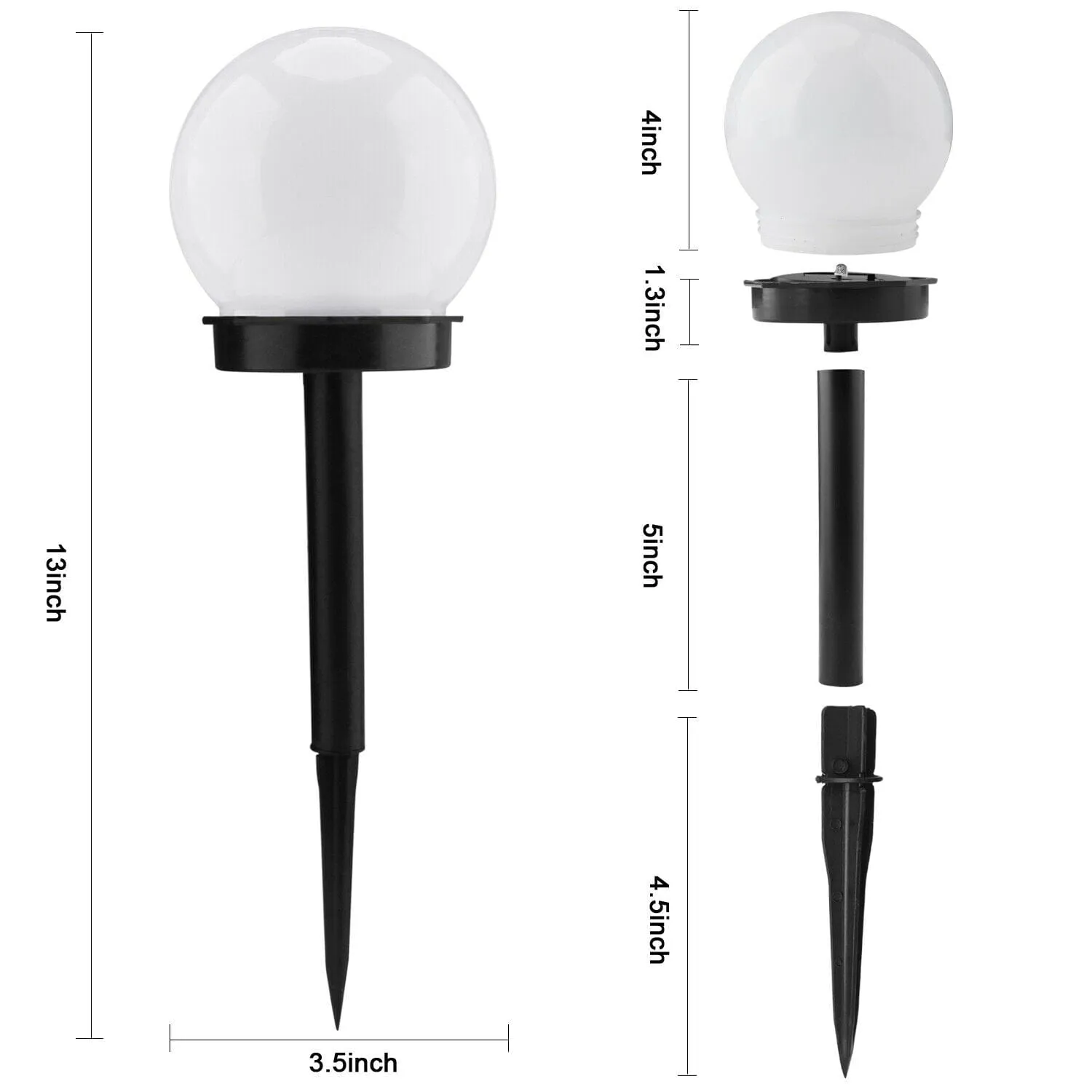 Cold White Solar Pathway Lights for Garden, Lawn, Patio, and Landscape - Decorative Ball Design for Outdoor Lighting