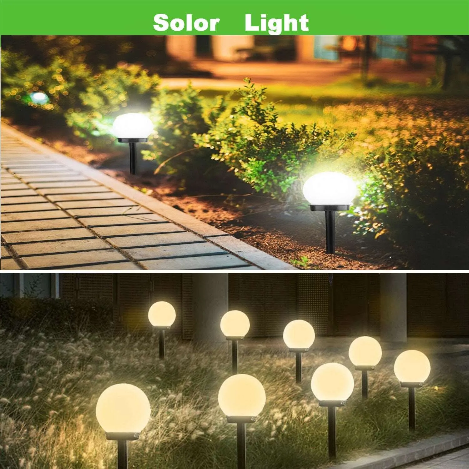 Cold White Solar Pathway Lights for Garden, Lawn, Patio, and Landscape - Decorative Ball Design for Outdoor Lighting