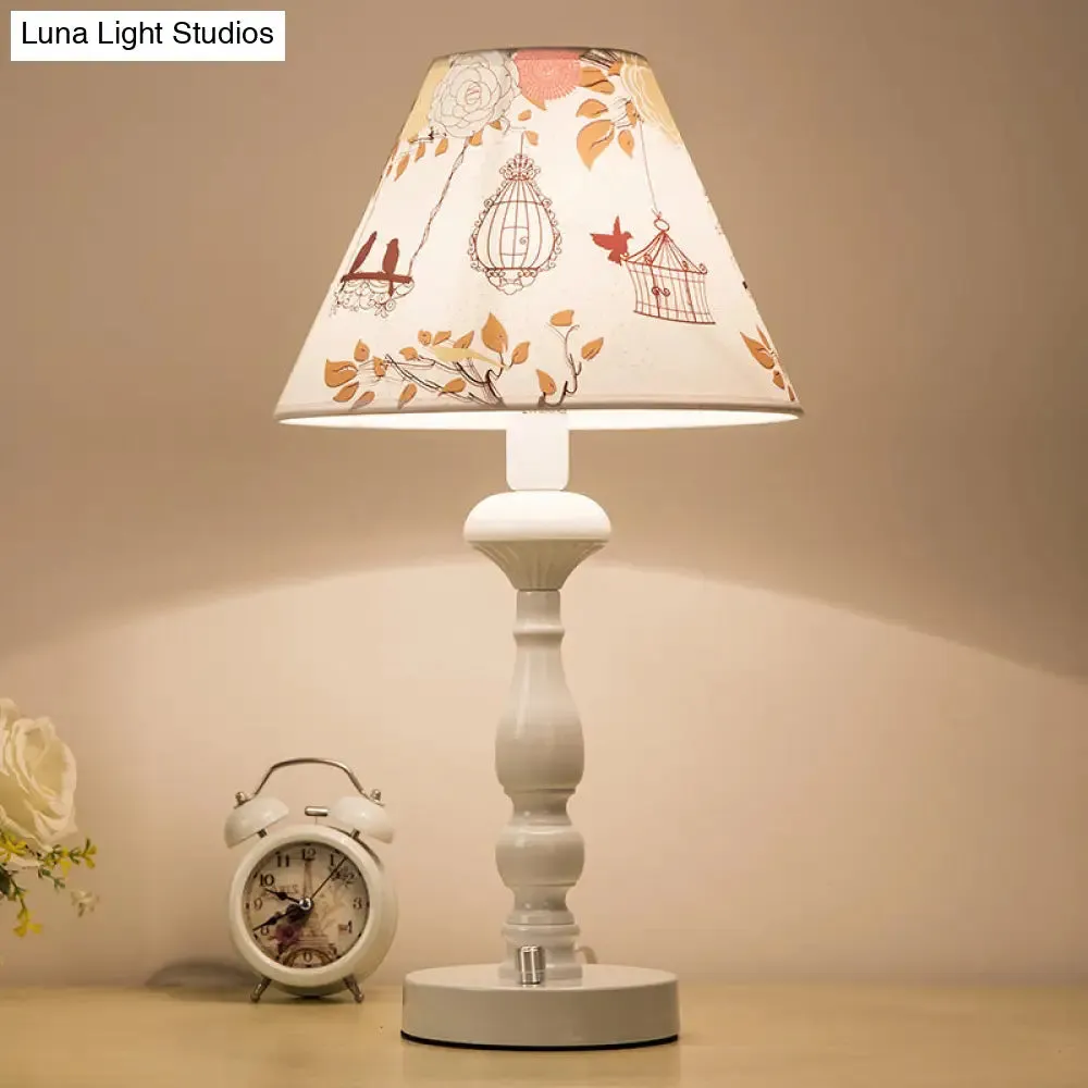 Contemporary White Reading Light with Fabric Shade - Ideal for Living Room and Study Areas