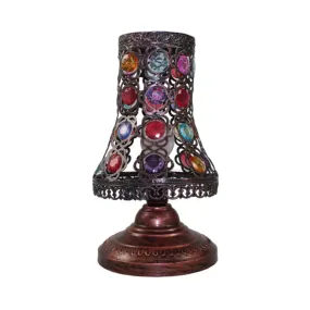 Copper Metal Bell/Cone Bedroom Night Table Lamp, 1-Light Decorative Nightstand Lighting, 5.5"/6" Wide