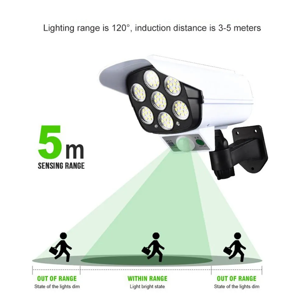 CRONY JD-2178T Solar simulation camera wall lamp Solar Simulation Camera Wall Lamp Remote Control Outdoor Wall Light 3 Modes Motion Sensor