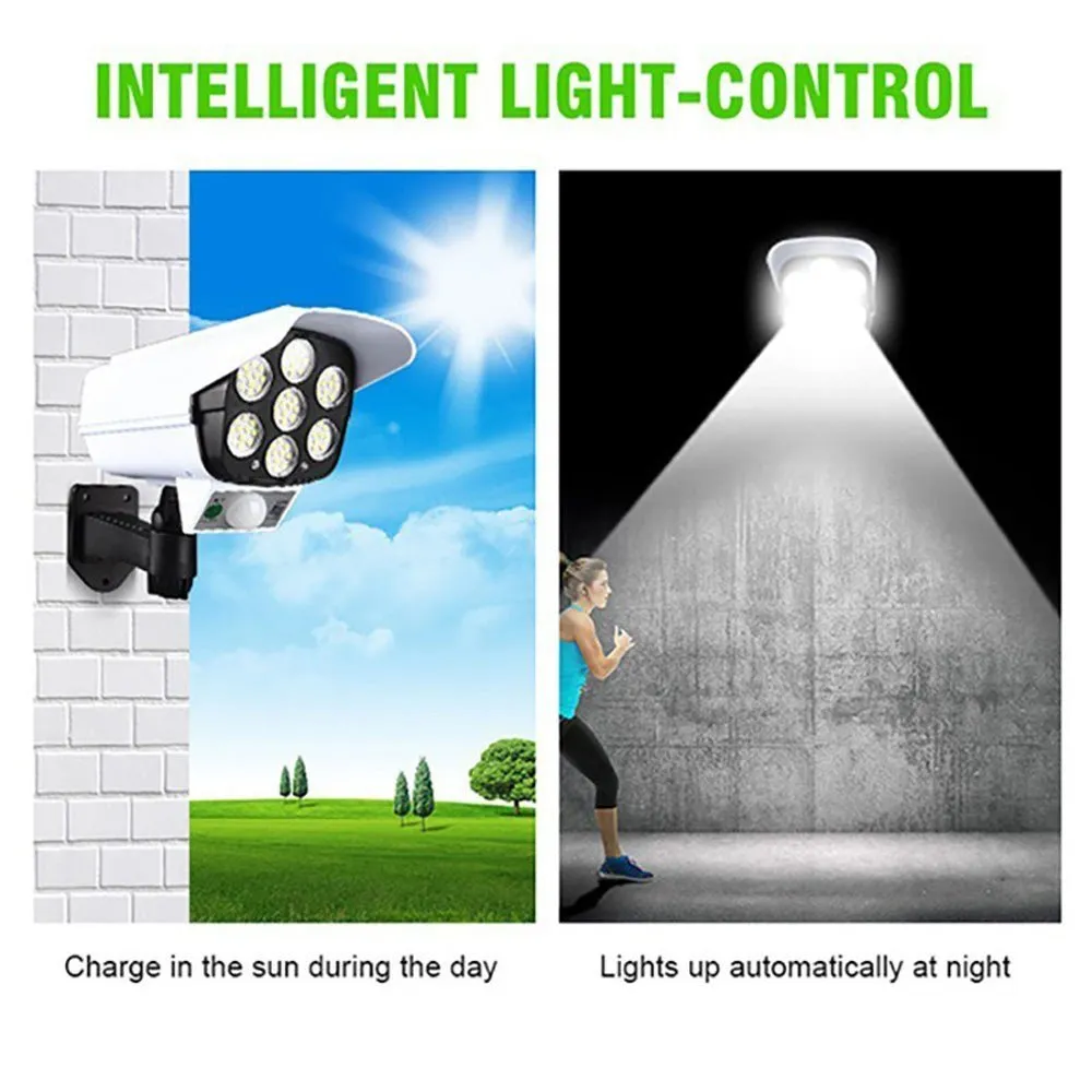 CRONY JD-2178T Solar simulation camera wall lamp Solar Simulation Camera Wall Lamp Remote Control Outdoor Wall Light 3 Modes Motion Sensor