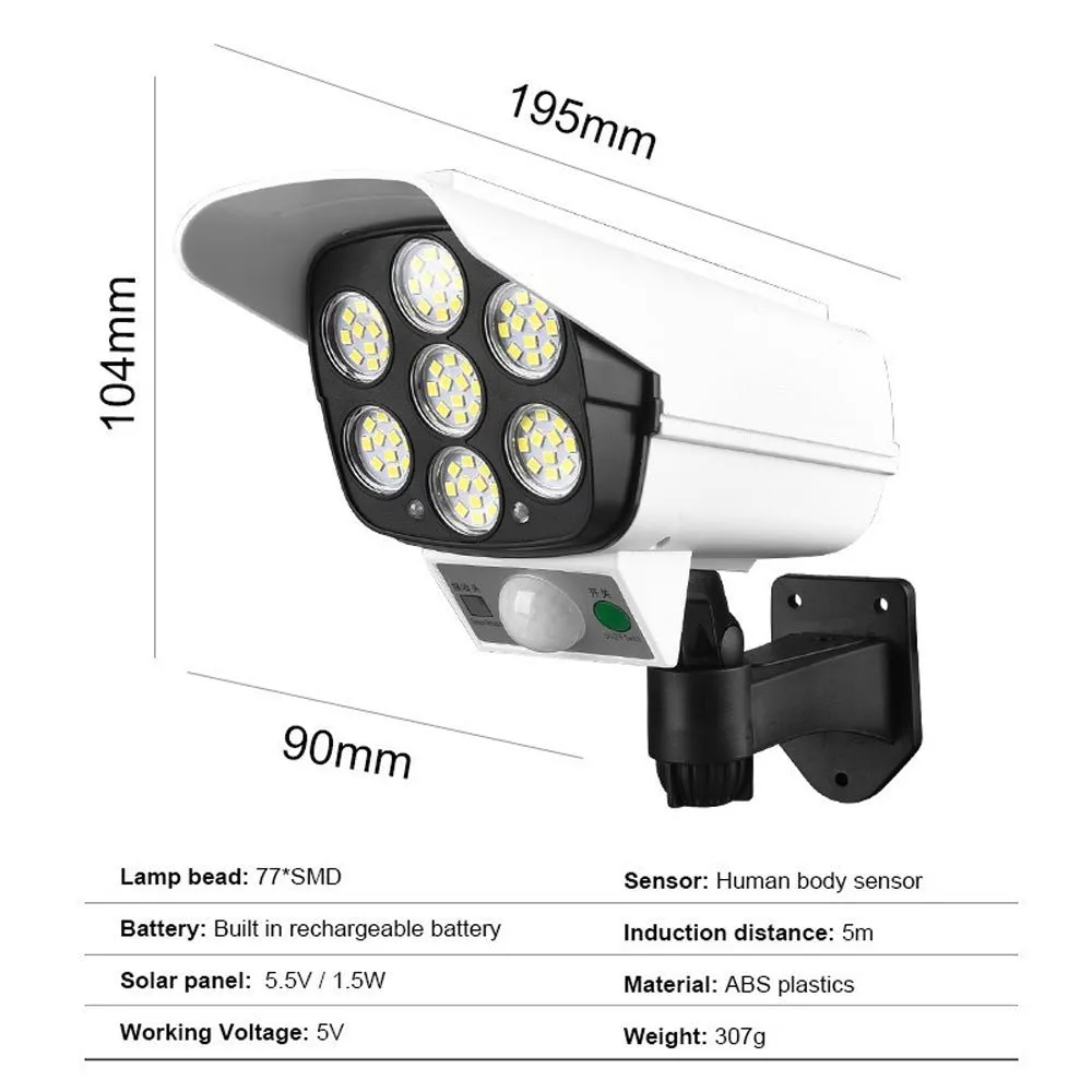 CRONY JD-2178T Solar simulation camera wall lamp Solar Simulation Camera Wall Lamp Remote Control Outdoor Wall Light 3 Modes Motion Sensor