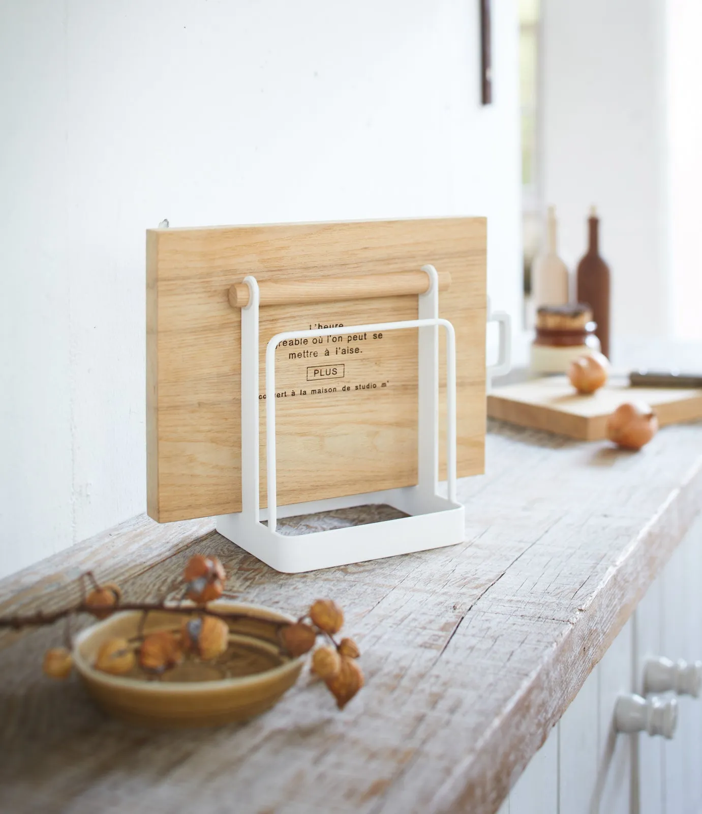 Cutting Board Stand - Steel   Wood