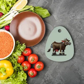 Dark Brown Cow Sublimation Glass Cutting Board