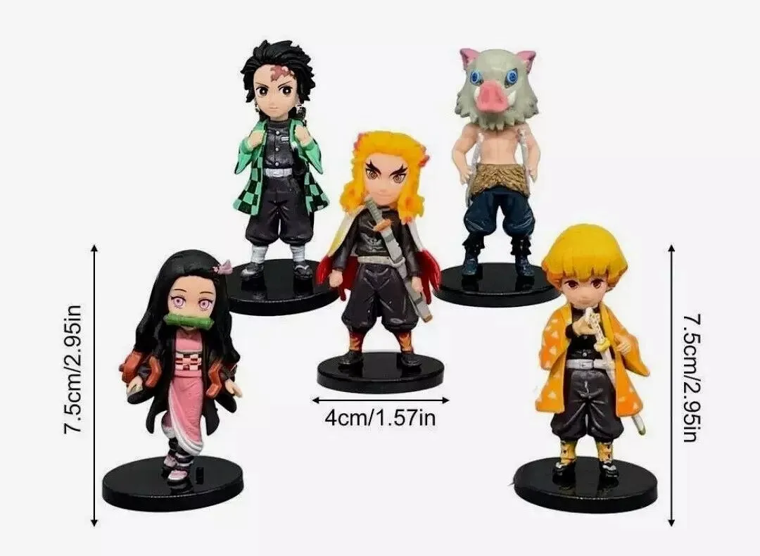 Demon Slayer Set of 5  Mini Anime  Weeb Manga Collectible Action Figure