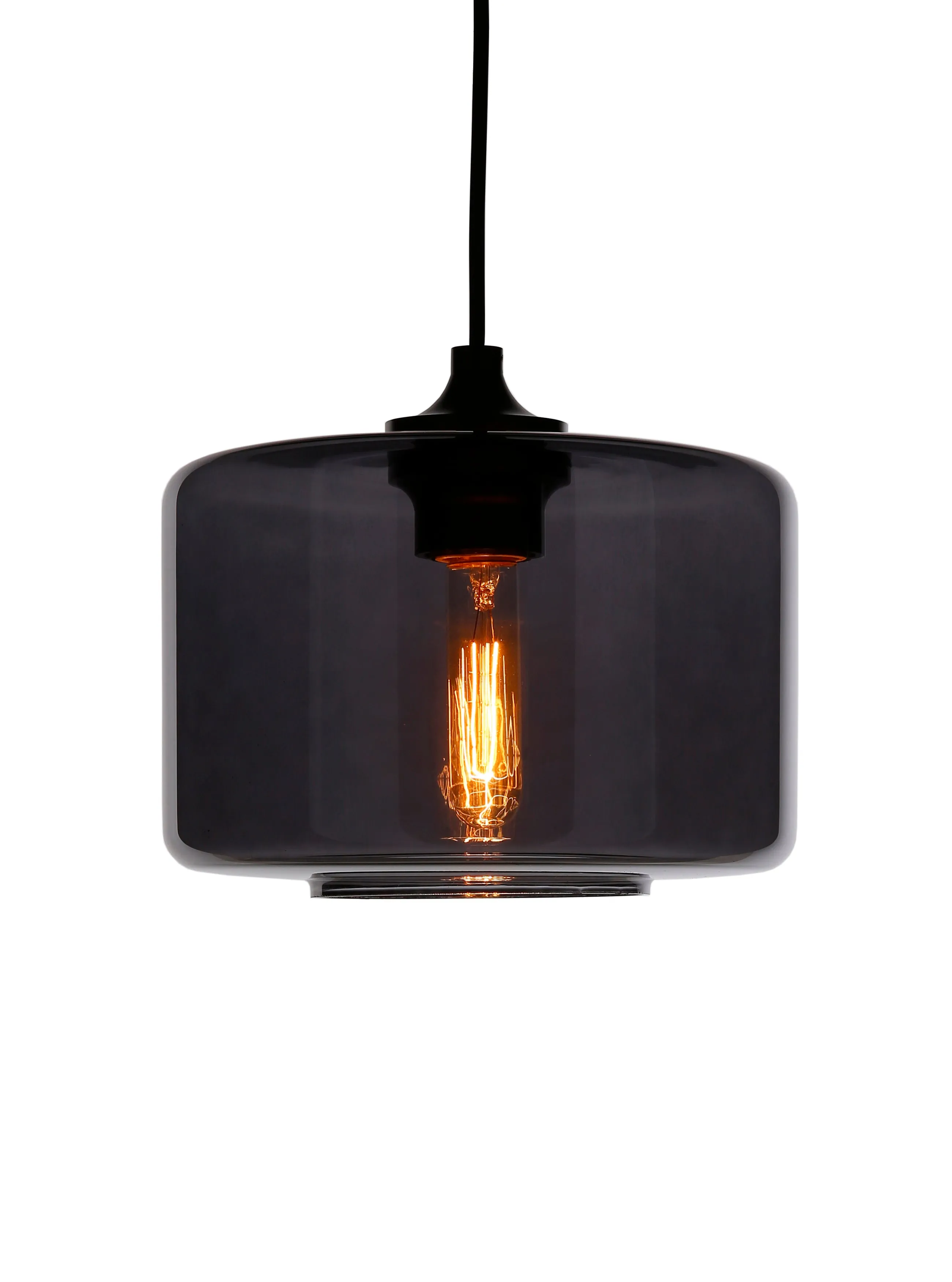 Drum Mouth-blown Glass Pendant Light