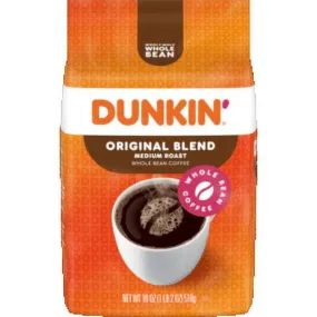 Dunkin' 18 Ounce Original Whole Bean Coffee Bag