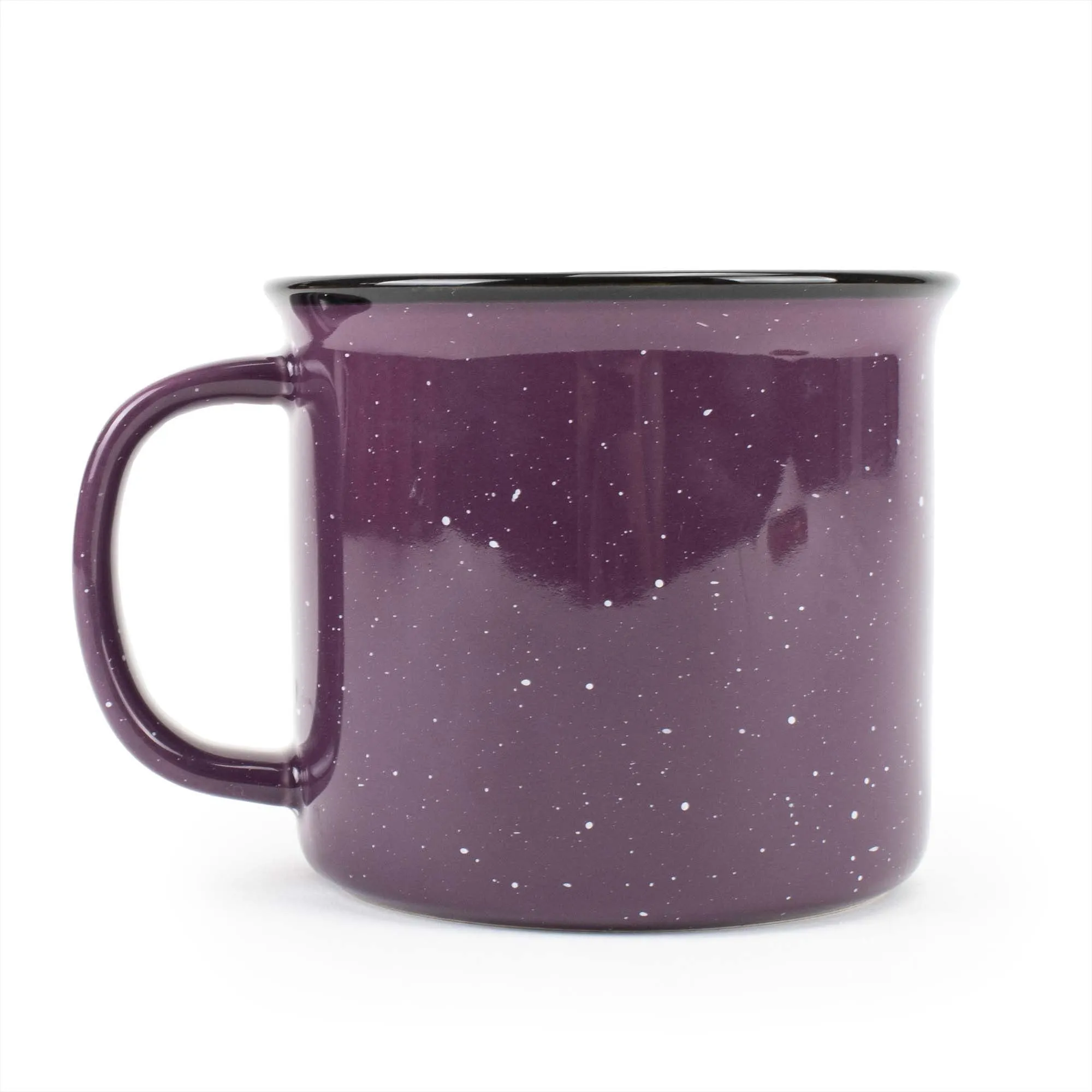 Elanze Designs Speckled Camper Purple 13 ounce Ceramic Coffee Mugs Set of 4