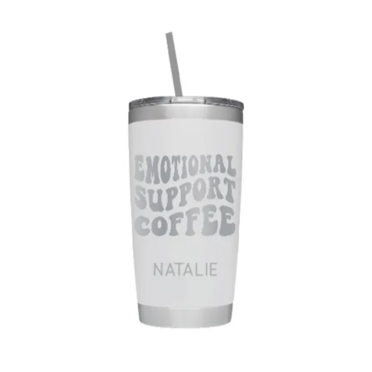 Emotional Support Coffee Laser Engraved Tumbler