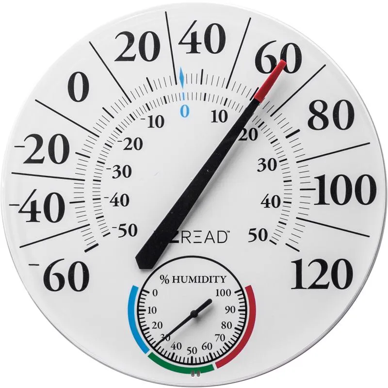 EZRead Dial Thermometer Plastic White 12.5 in.