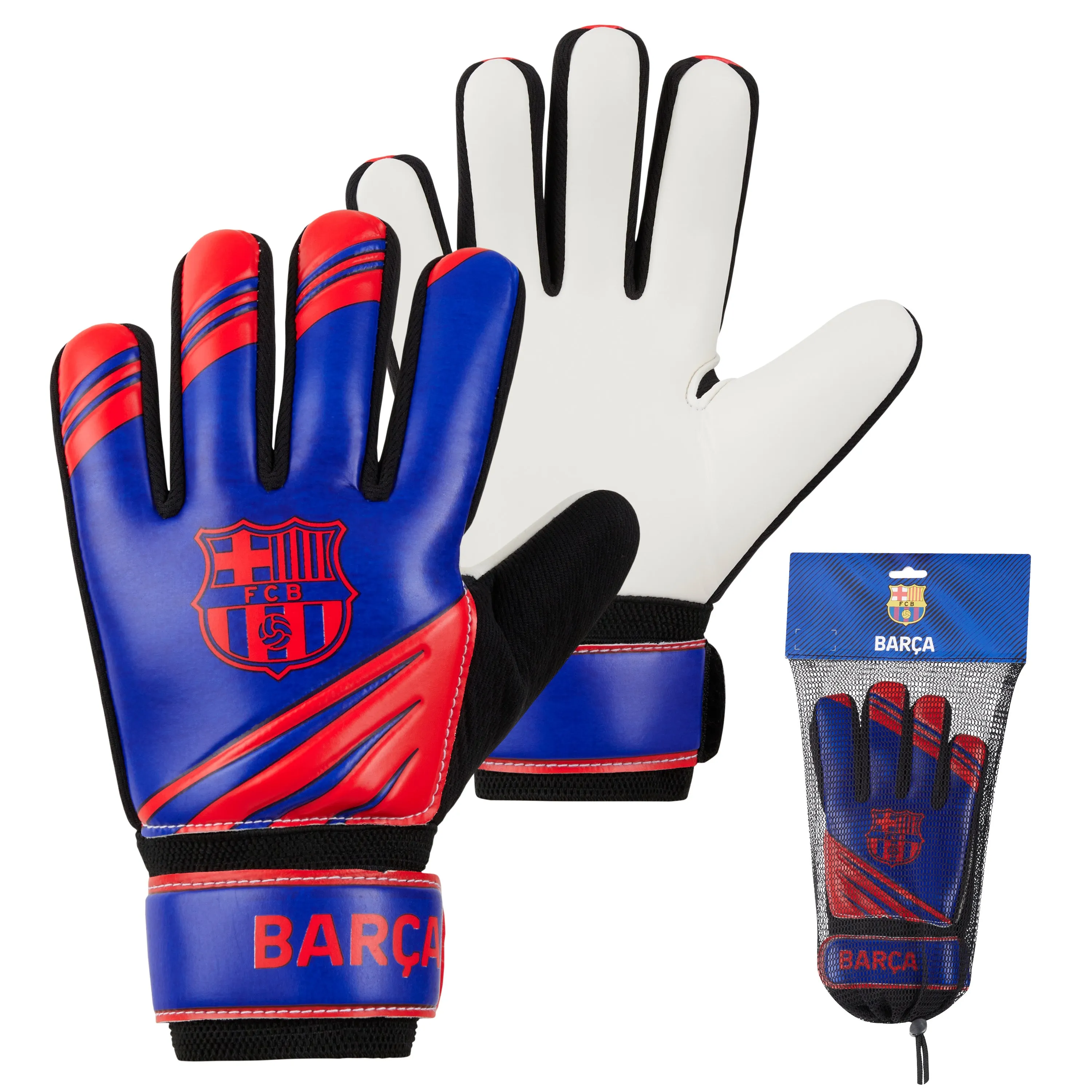 FC Barcelona Goalkeeper Gloves for Kids and Teenagers - Size 7