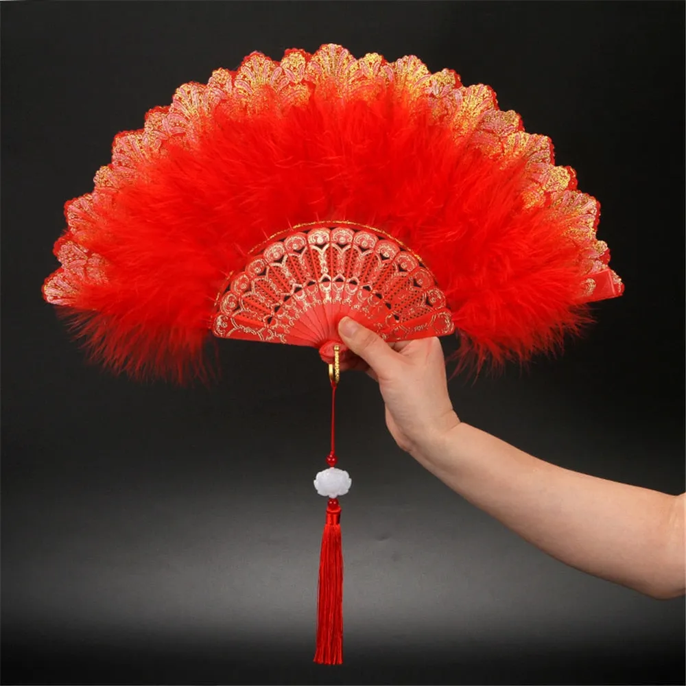 Feather Hand Fan Japanese Style