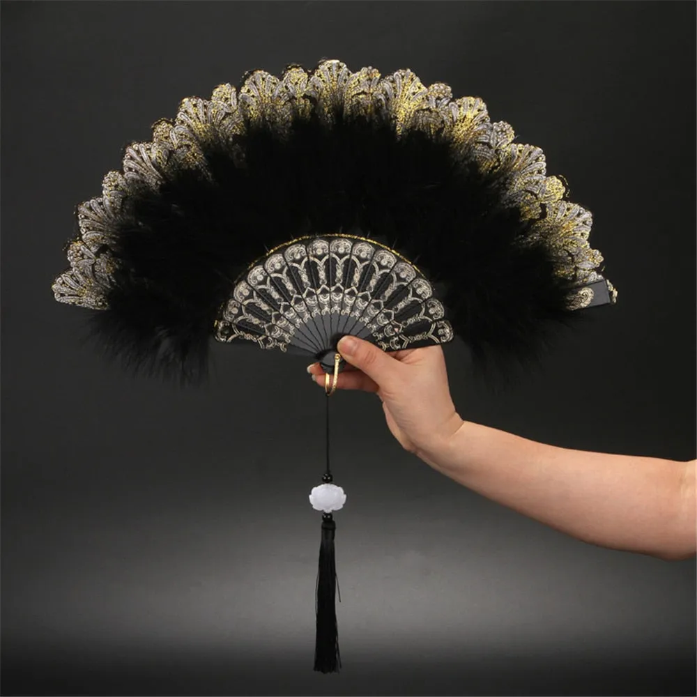 Feather Hand Fan Japanese Style