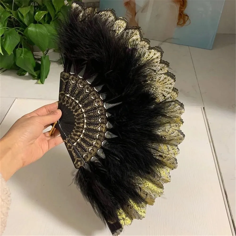 Feather Hand Fan Japanese Style