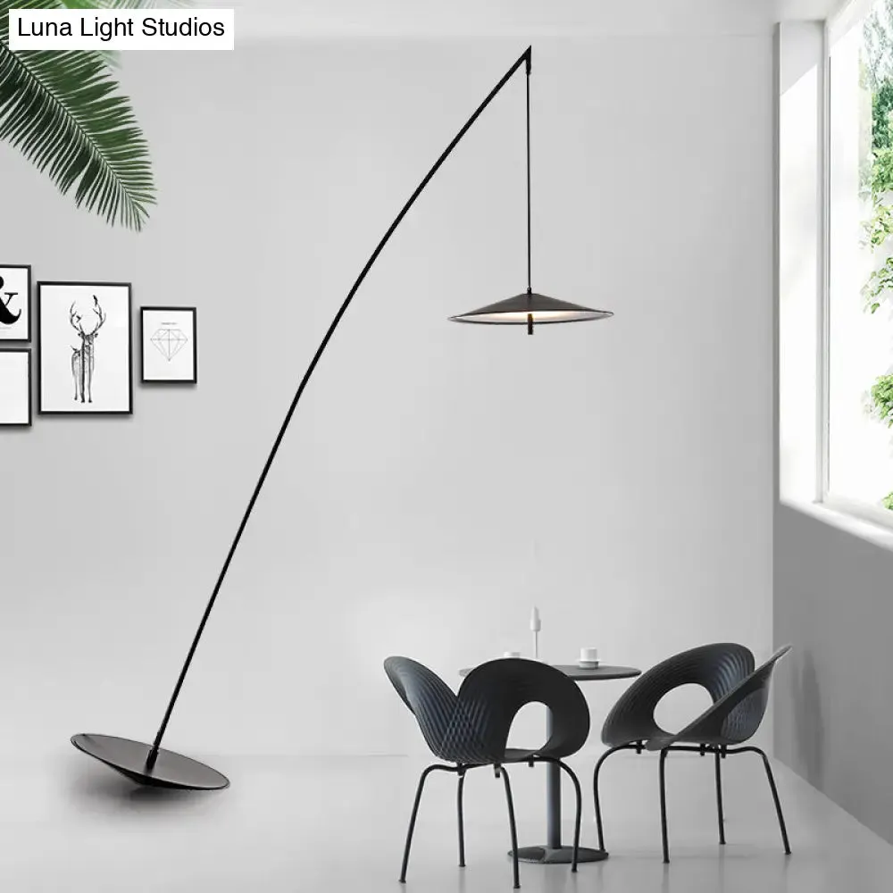 Fishing Floor Lamp: Simplicity Metal LED Floor Light with Dangling Shade