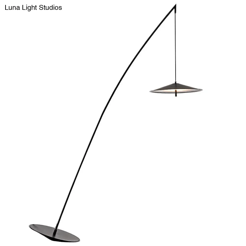 Fishing Floor Lamp: Simplicity Metal LED Floor Light with Dangling Shade