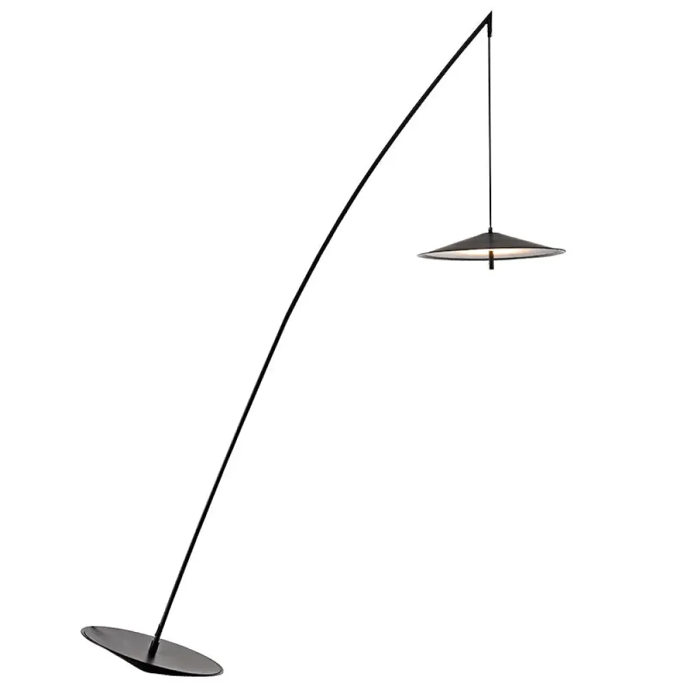 Fishing Floor Lamp: Simplicity Metal LED Floor Light with Dangling Shade