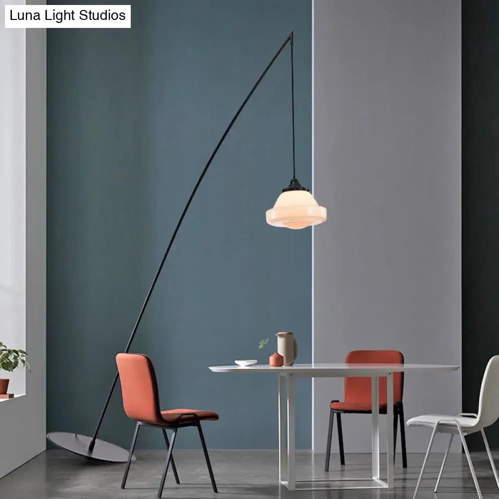 Fishing Floor Lamp: Simplicity Metal LED Floor Light with Dangling Shade