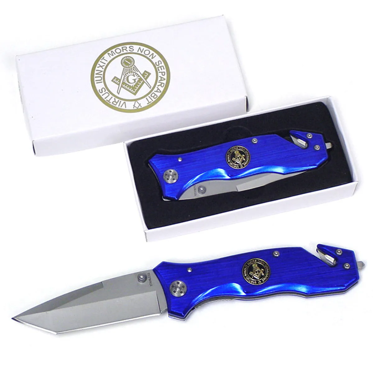 Freemason Blue Folding Pocket Knife

Featuring Masonic Seal w/ Square and Compasses