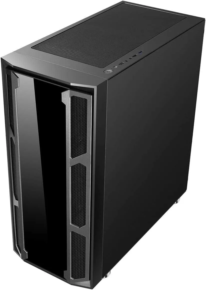 GameMax F15G ARGB Gaming PC Case w/ Glass Window, E-ATX, Glass Front, Front 20cm ARGB Fans, ARGB PWM Hub, RF Remote Control, Black