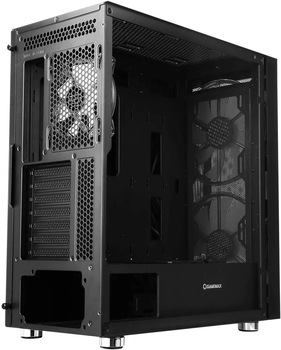 GameMax F15M Mesh ARGB Gaming Case w/ Glass Window, E-ATX, Mesh Front, Front 20cm ARGB Fans, ARGB PWM Hub, RF Remote Control, Black