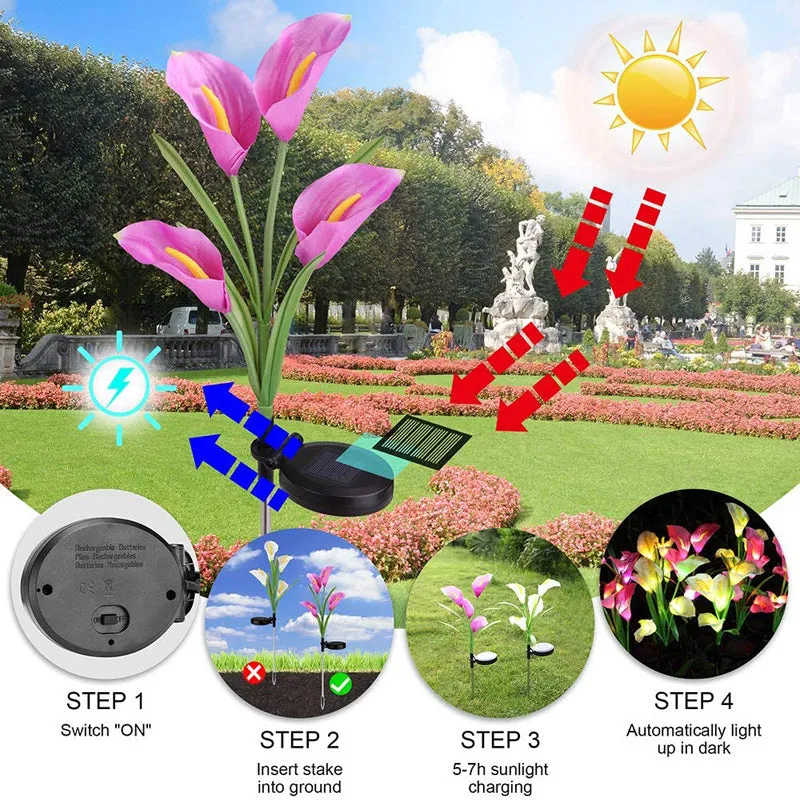 Garden Solar Powered Waterproof Floral Stake Decorative Lights