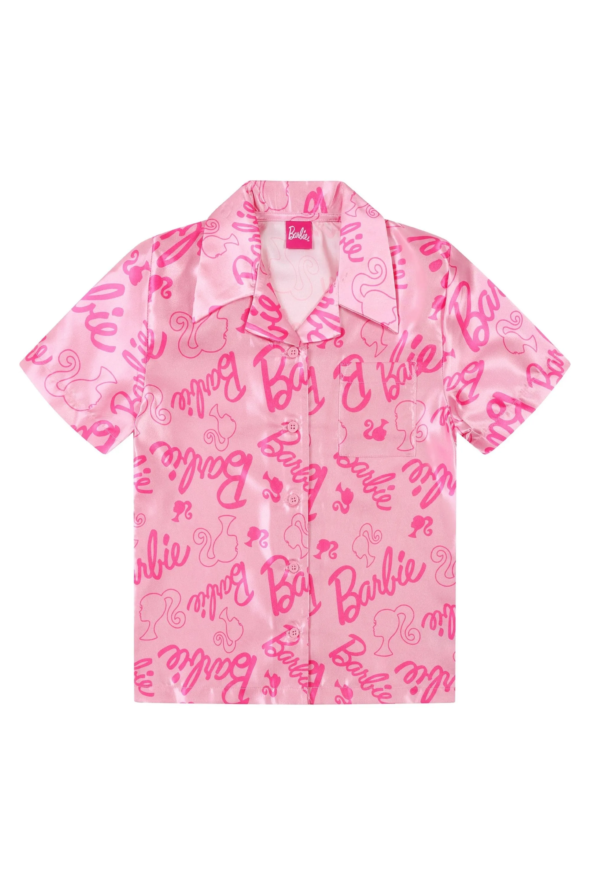 Girls Barbie Short Satin Pyjama Set