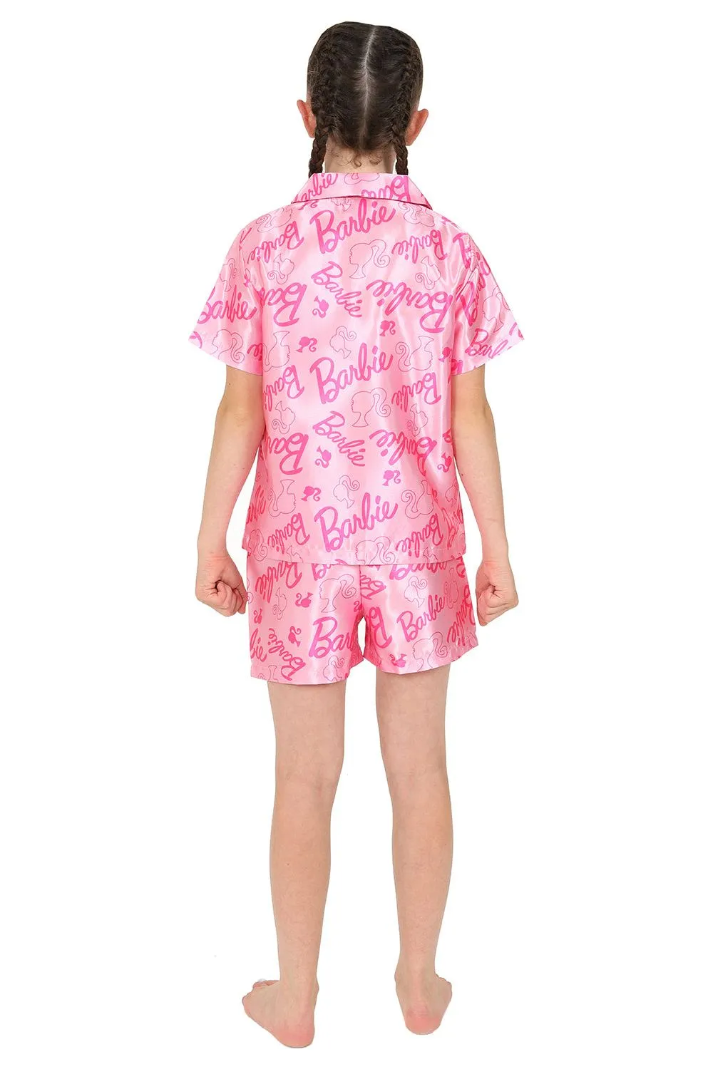 Girls Barbie Short Satin Pyjama Set