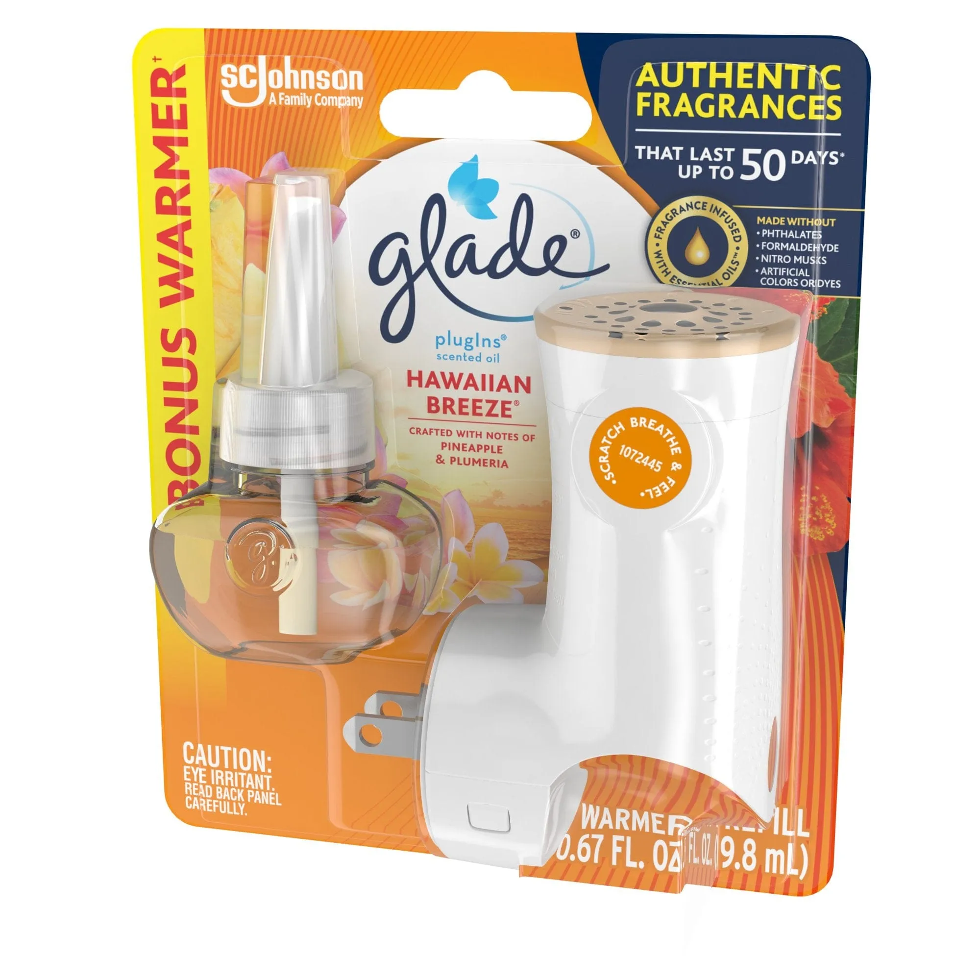 Glade PlugIns Scented Oil Starter kit, Air Freshener, Hawaiian Breeze 19.8ML - GPISOSKAFHB198