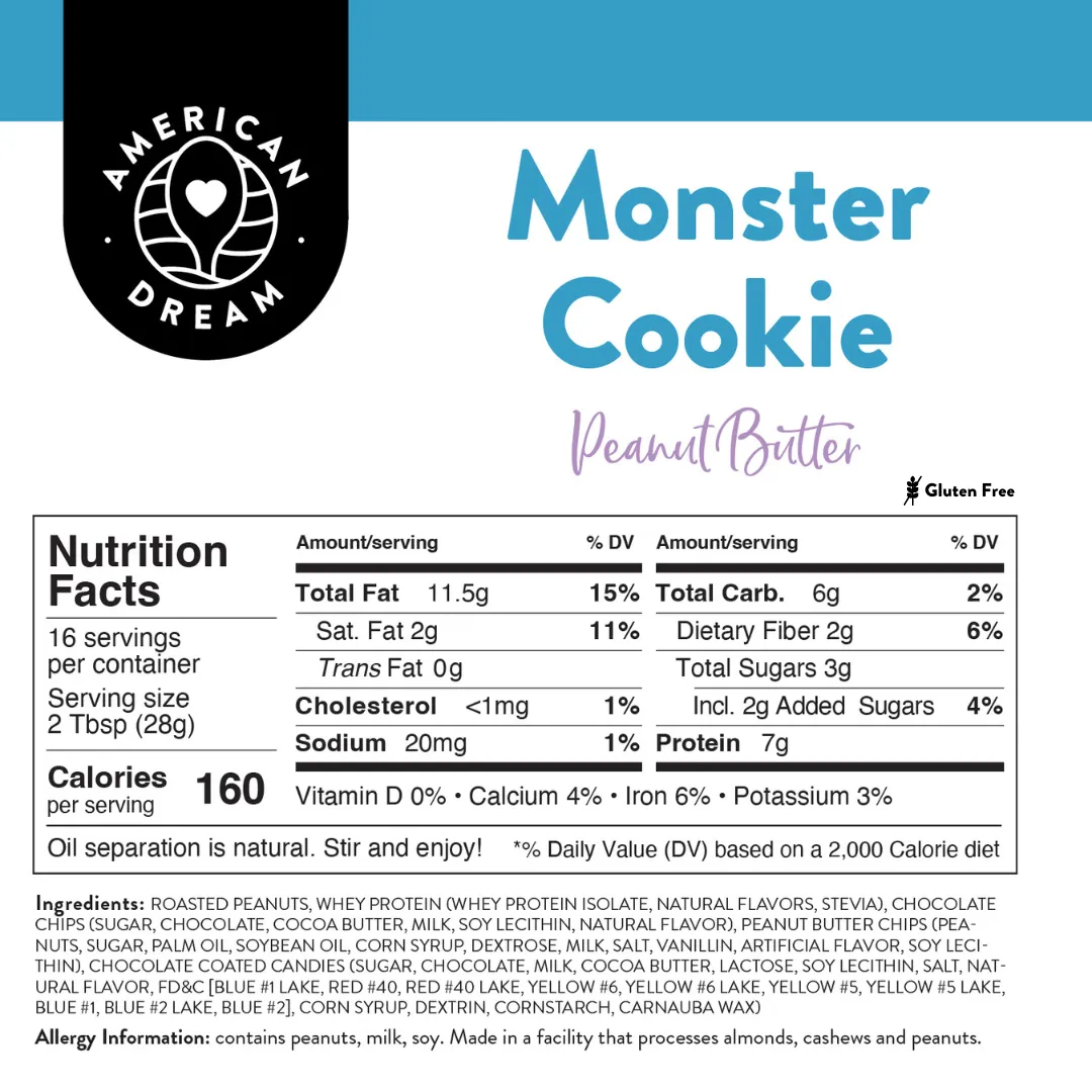 Gluten-Free Monster Cookie Peanut Butter