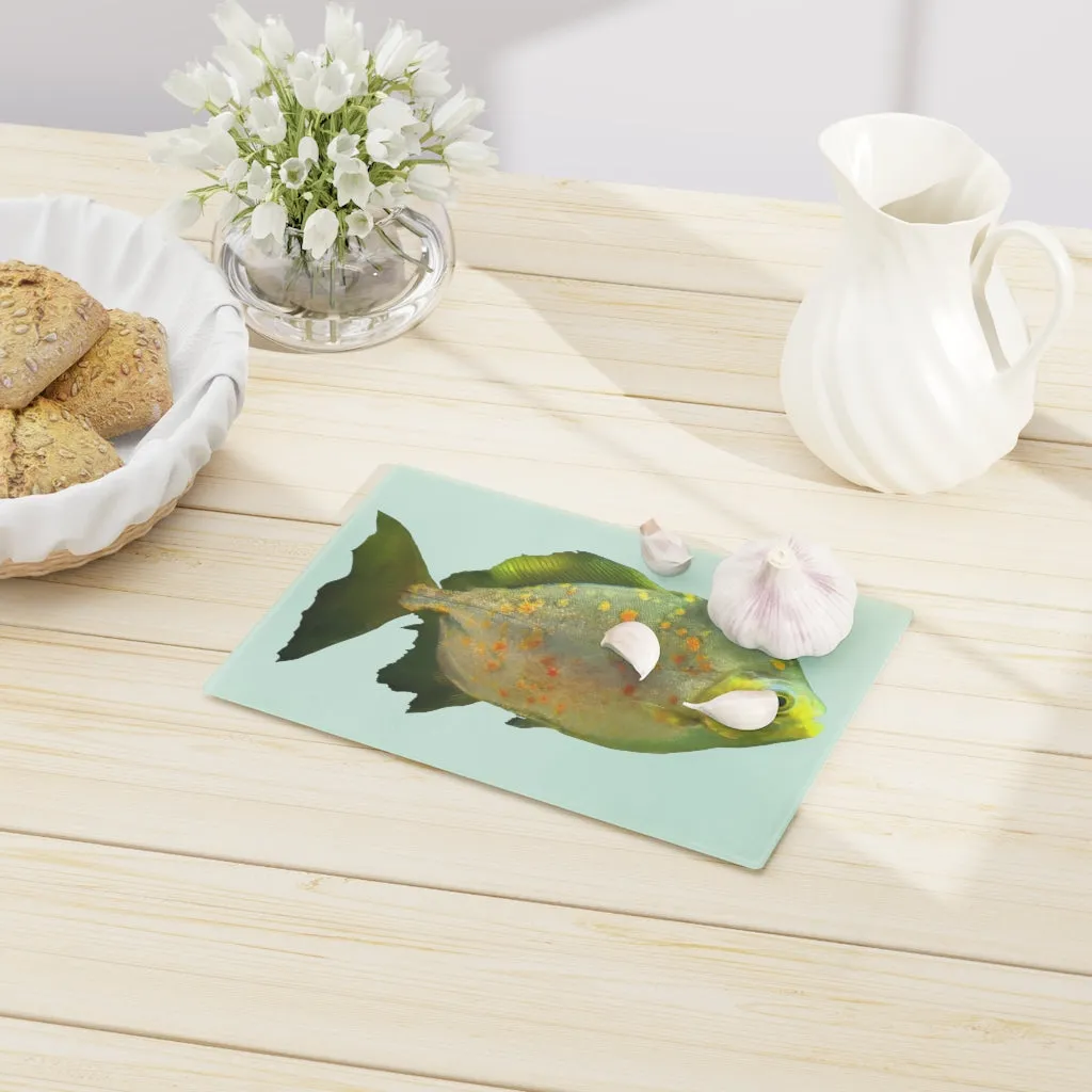 Green Fish with Specs Cutting Board