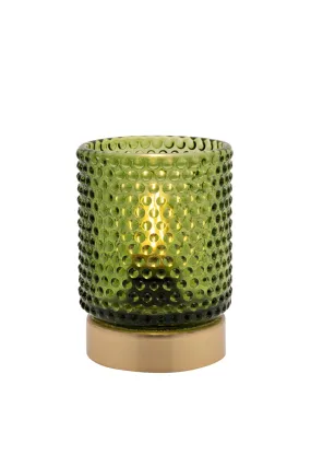 Green Glass Cup with LED Bulb Light