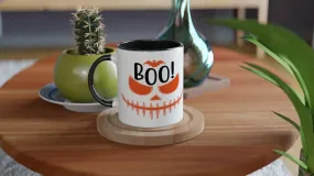 halloween scary pumpkin face -boo boo bash -boo halloween handmaid ceramic mug gift