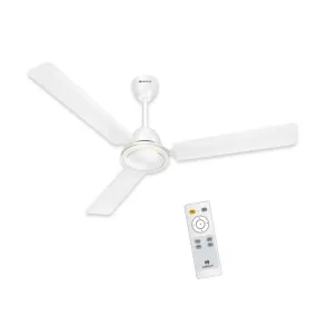 Havells Glaze Decorative BLDC 1200mm Energy Saving with Remote Control 5 Star Ceiling Fan (White, Pack of 1)