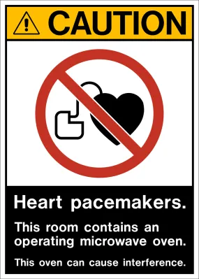 Heart Pacemakers ANSI Layout Caution Sign