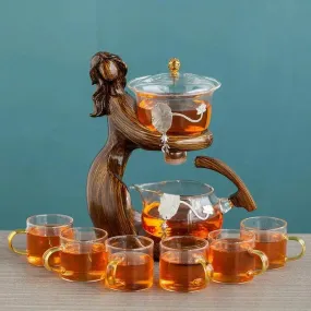 Heat Resistant Glass Semi-automatic Tea Set Decorative Holder Base