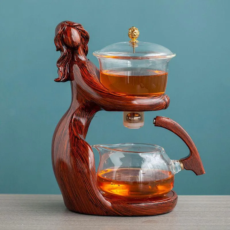 Heat Resistant Glass Semi-automatic Tea Set Decorative Holder Base