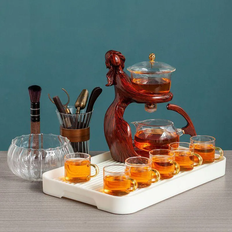 Heat Resistant Glass Semi-automatic Tea Set Decorative Holder Base