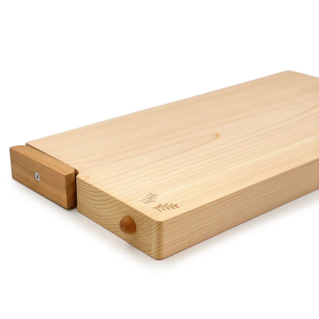 Hinoki (Japanese Cypress) Cutting Board w/Stand 14.2" x 7.1" x 1.2" ht