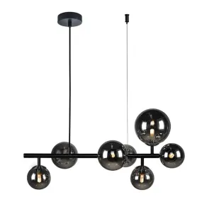 Horizontal Constellation Pendant 7 Light Metal and Glass