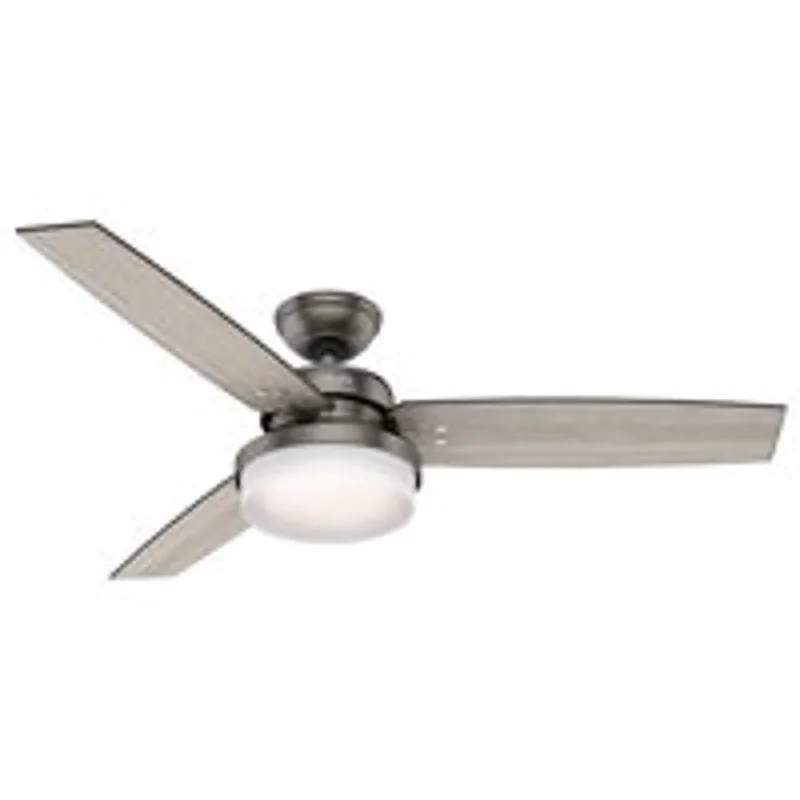 Hunter Sentinel Series 59211 Ceiling Fan, 3-Blade, Gray Walnut/Light Gray Oak Blade, 52 in Sweep, MDF Blade, 3-Speed :EA: QUANTITY: 1