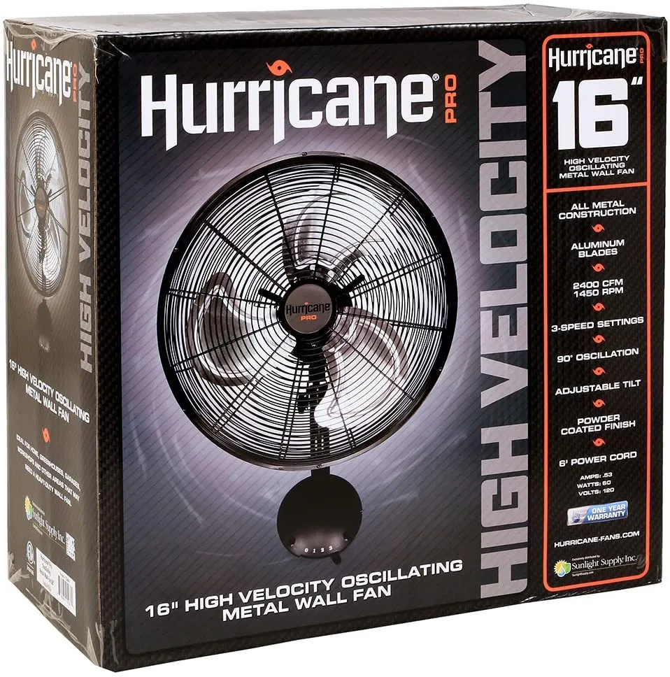 Hurricane Metal 16" Wall Fan